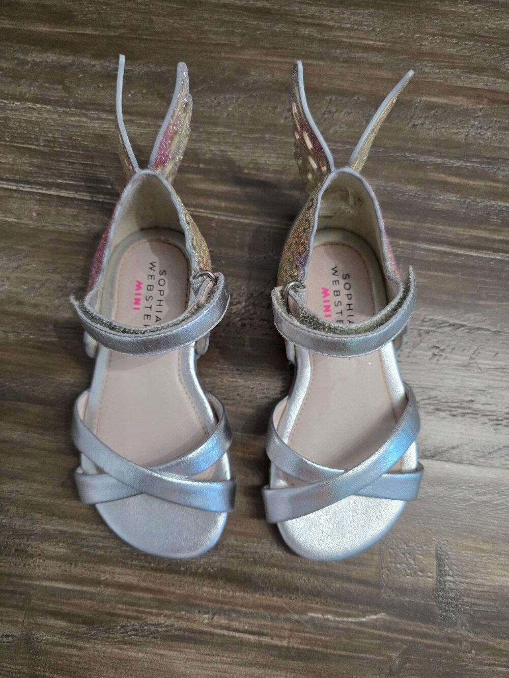 Authentic Sophia Webster Mini Metallic Butterfly Wing Sandals – EU 24